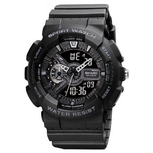 

Часы skmei водонепроницаемые и противоударные с подсветкой Skmei 1688 All Black