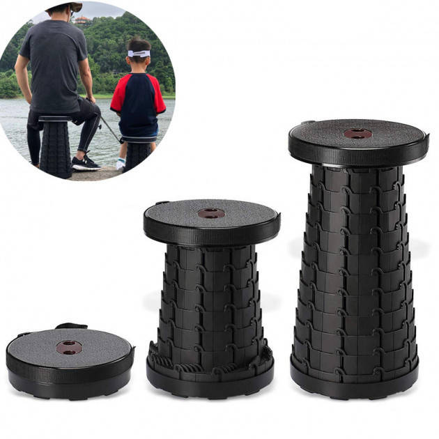 

Складной стул Telescopic stool (раскладной телескопический стул) черный