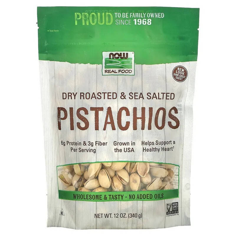 

Жареные фисташки NOW Foods, Real Food "Roasted Pistachios" с морской солью (340 г)