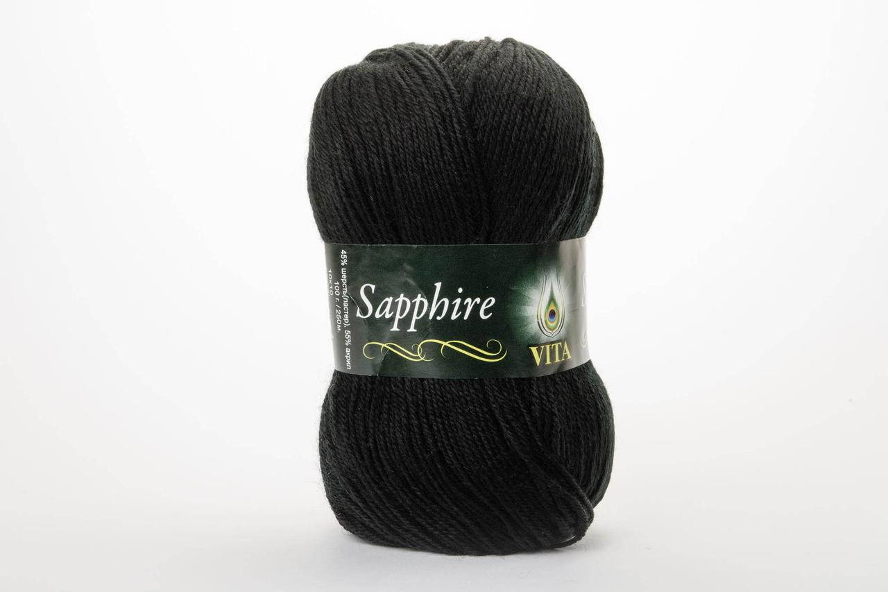 

Пряжа полушерстяная VITA Sapphire, Color No.1502 черный