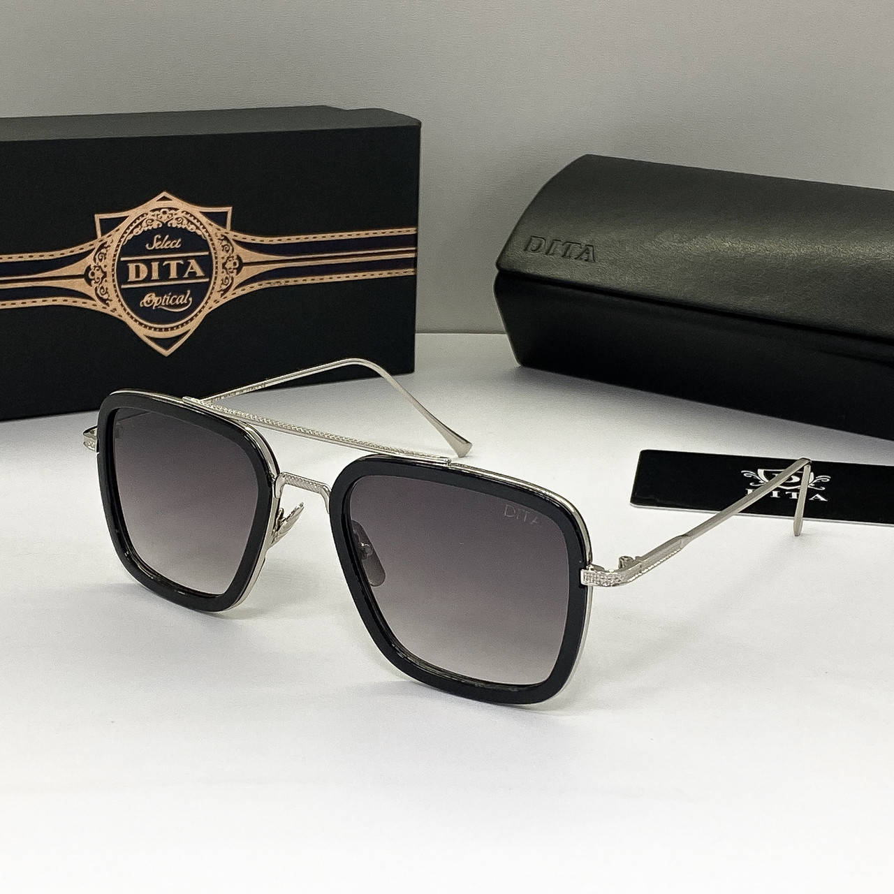 

Фирменные солнцезащитные очки Dita Flight silver, Серый