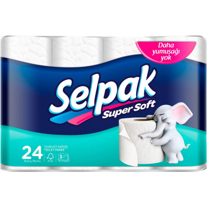 

Туалетний папір Selpak Білий 24 шт, Белый
