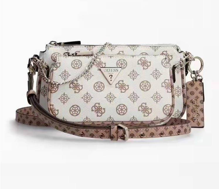 

Женская сумочка с органайзером на плечо Guess (1211) белая, Белый