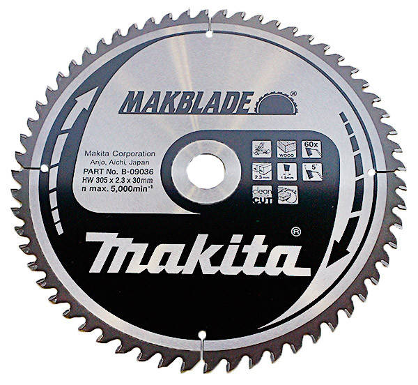 

Пильный диск Makita MAKBlade 305 мм 60 зубьев (B-09036)
