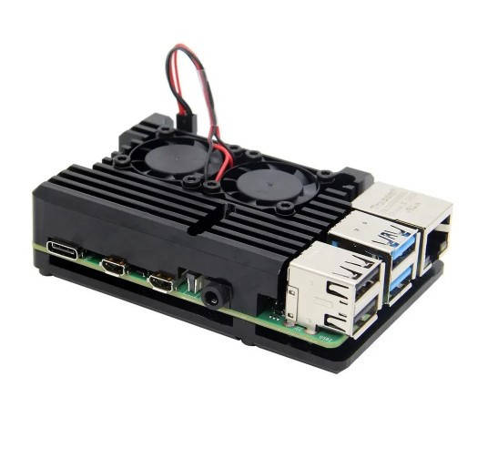 

Корпус для Raspberry Pi 4 алюминиевый c вентиляторами RA503