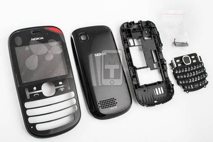 

Корпус телефона Nokia Asha 200 полный комплект, Черный
