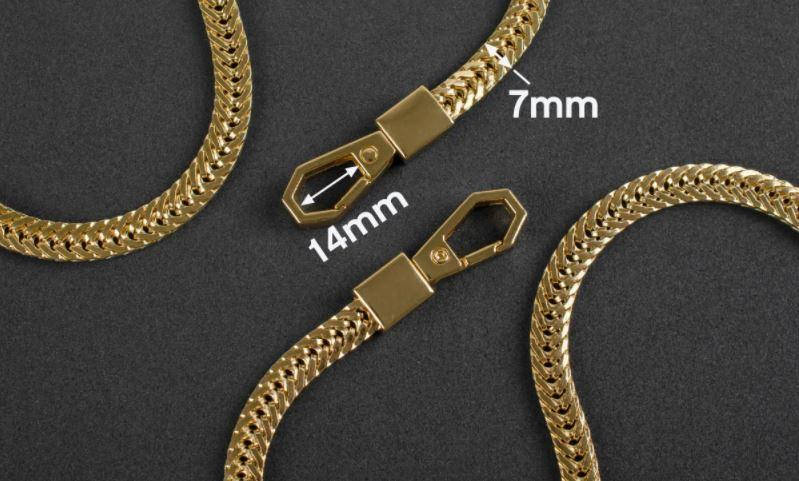 

Ручка цепочка для сумки 7 мм длина 120 см золото (65-359)