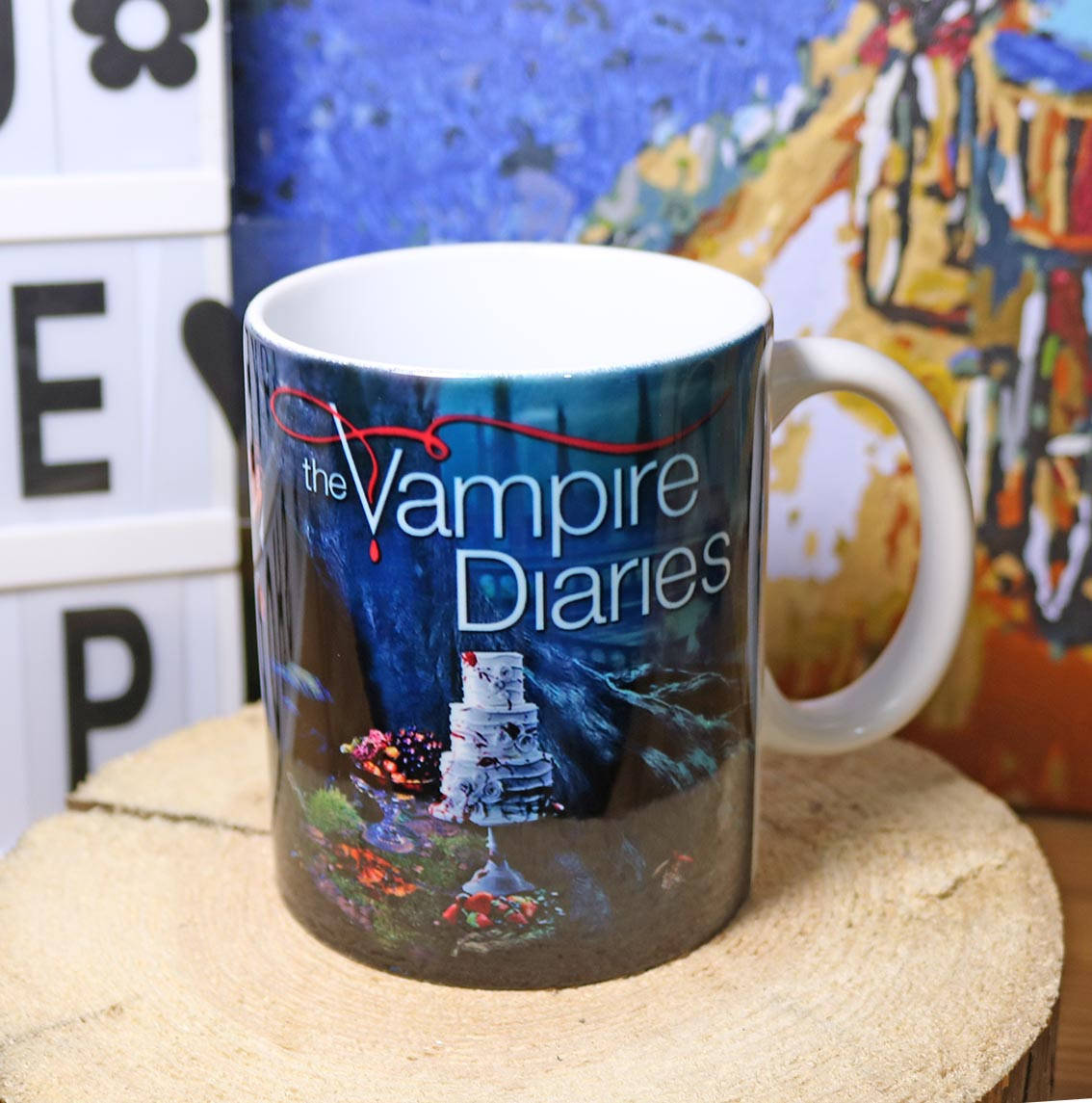 

Кружка "Герои сериала" на черном фоне Дневники вампира, Черный