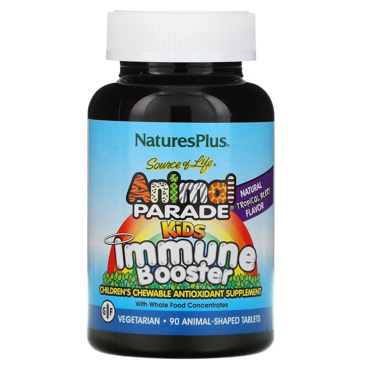 

Natures Plus, kids Immune booster, детские витамины, цинк+ витамин С