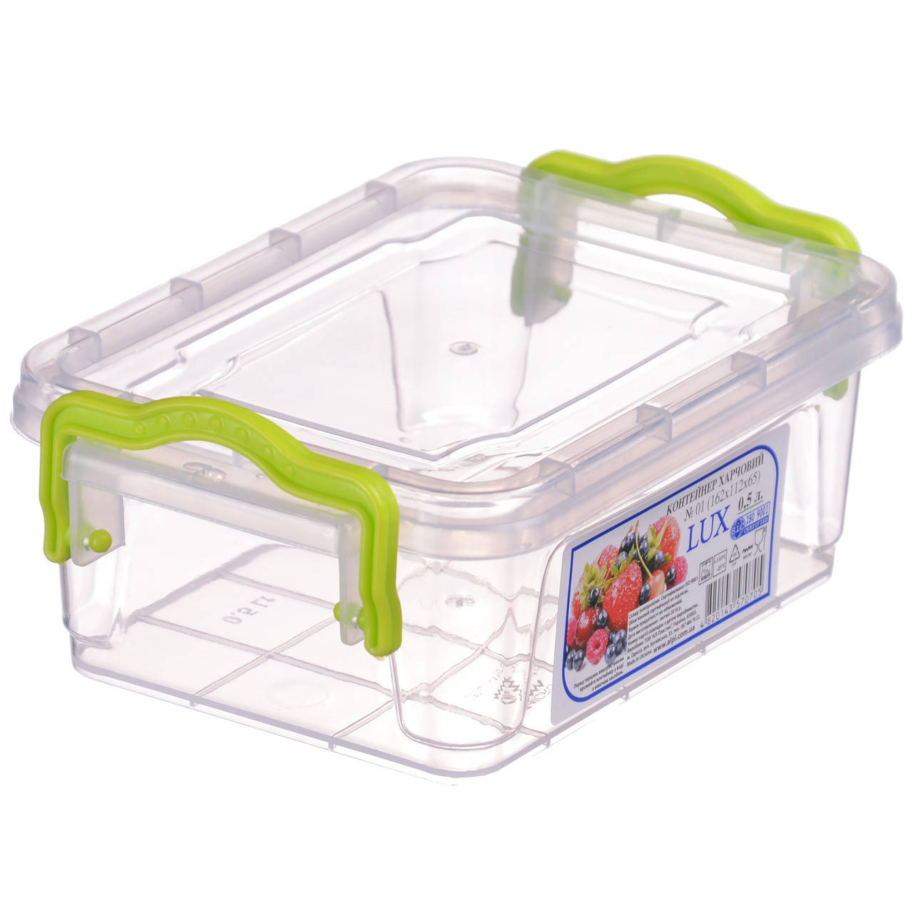 

Контейнер с крышкой из пищевого пластика для хранения продуктов, еды 0,5 л 162Х112Х65 мм Ал-Пластик OST-1236