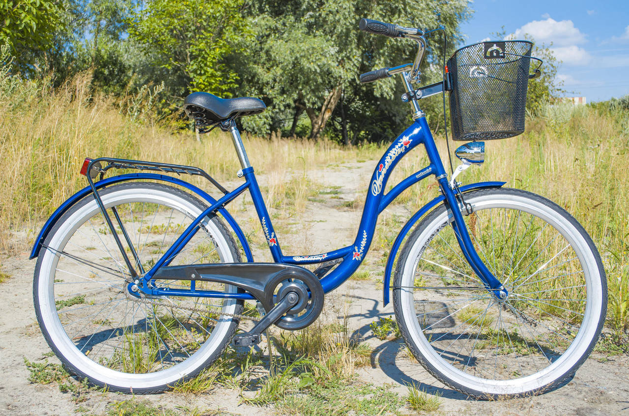 

Велосипед женский городской VANESSA 26 Blue с корзиной Польша, Синий