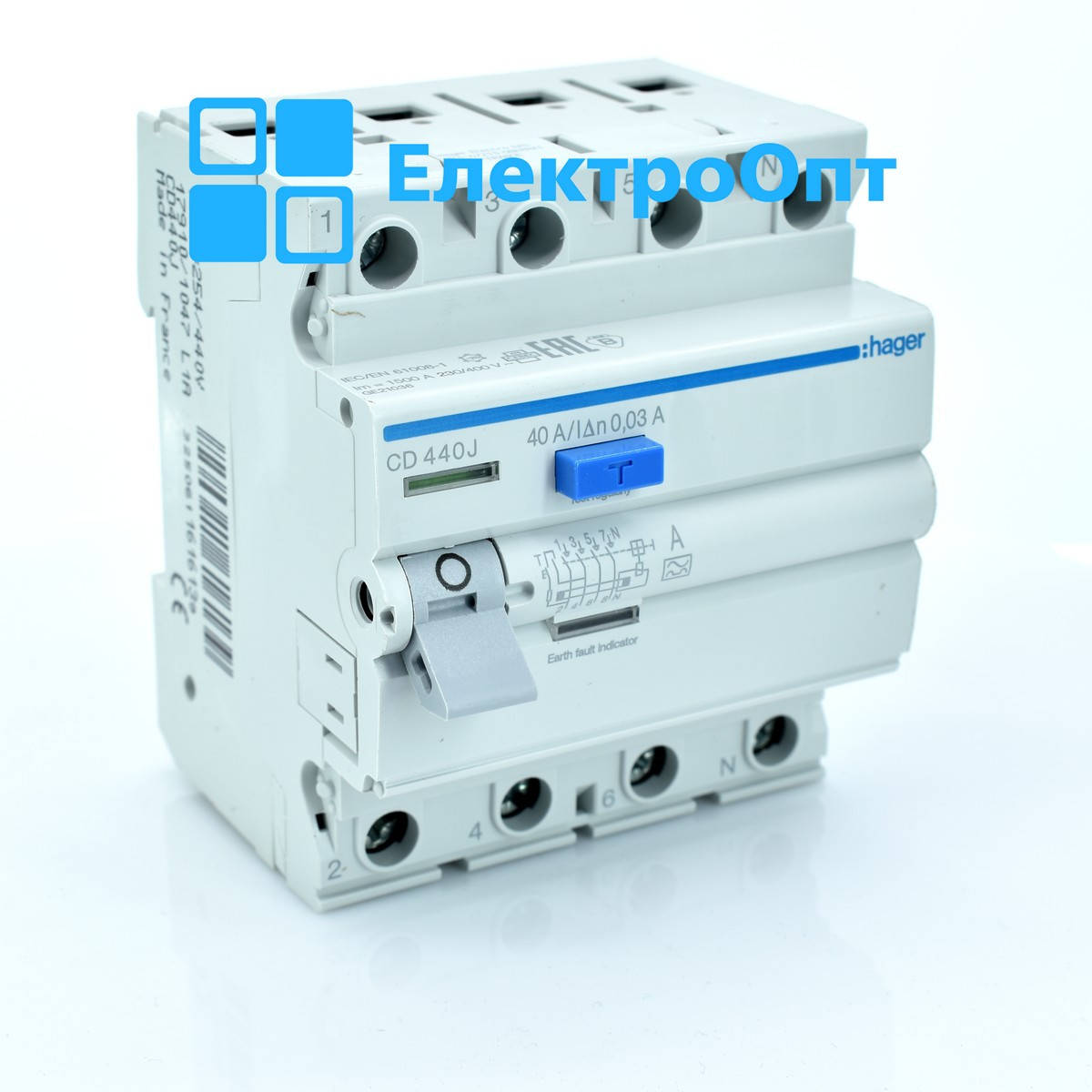 

Hager ПЗВ Тип A 4P 30mA 40A CD440J