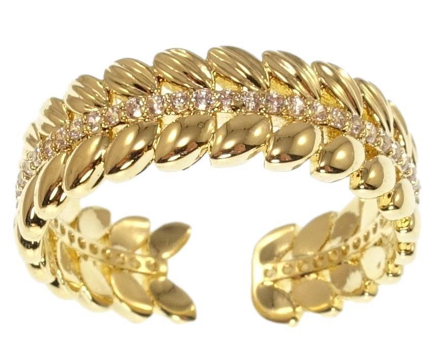 

Кольцо Xuping QQMM Позолота 14K "Веточка с дорожкой циркония" р 17-18