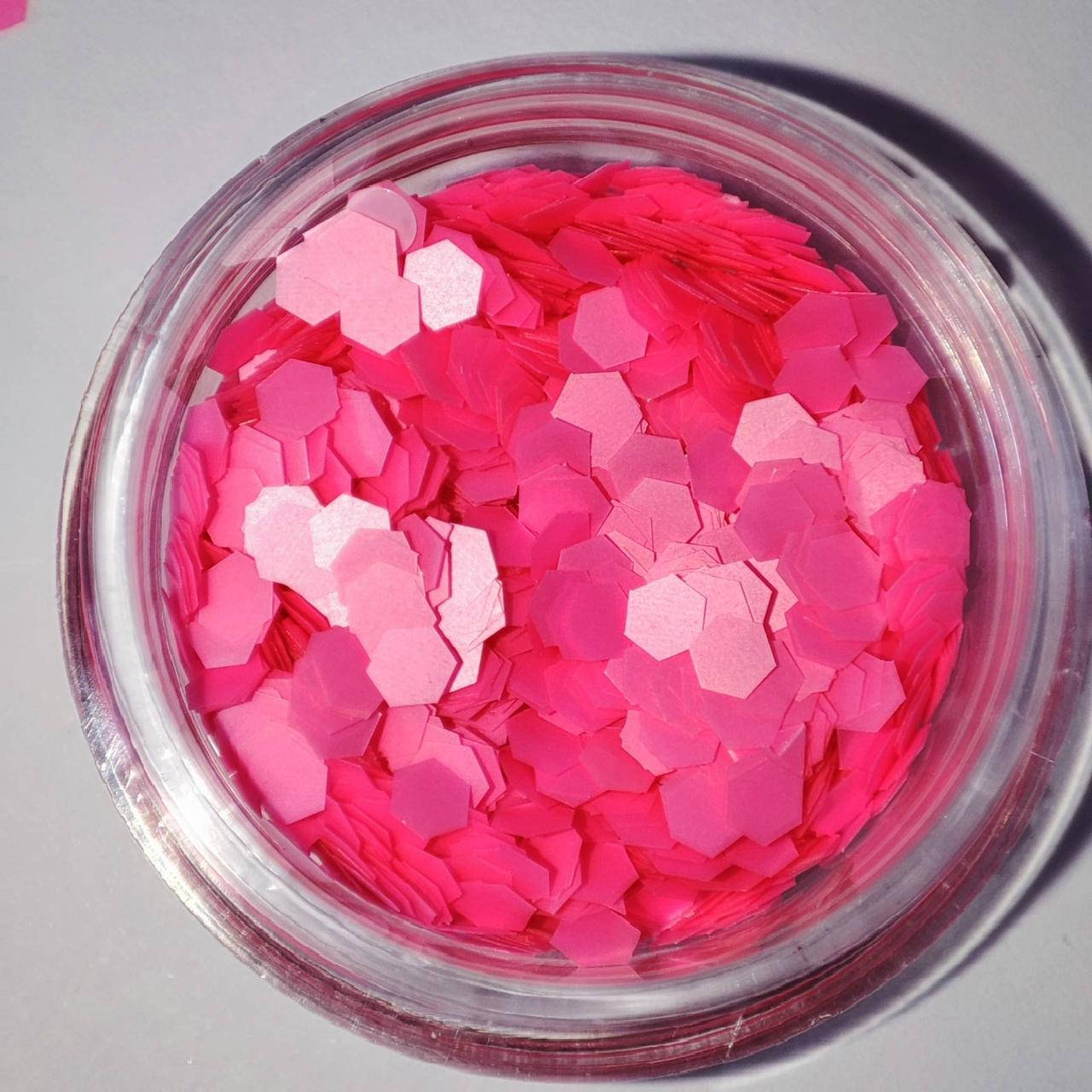 

Декор для ногтей NailApex шестигранник неон розовый №215