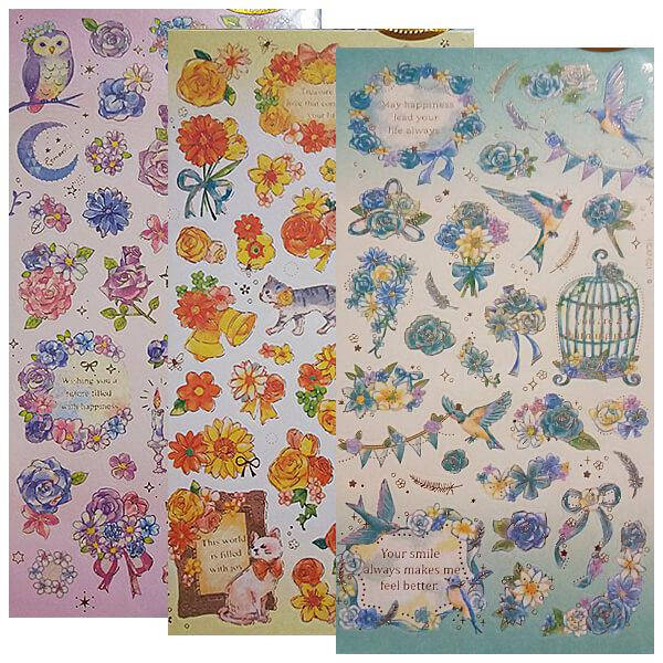 

Наклейки 21*9,8см для скрапбукинга на перламутровой бумаге с фольгой HCX7