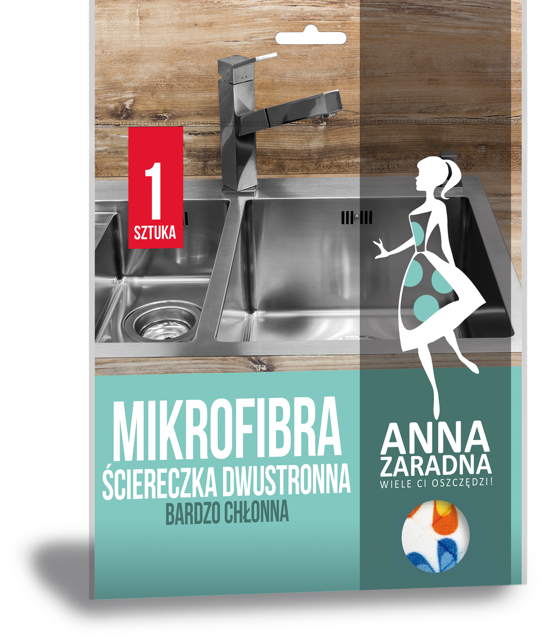 

Салфетка Anna Zaradna из микрофибры двухсторонняя 1 шт