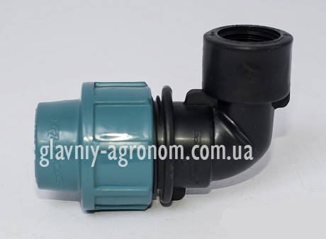 

Колено зажимное (угол) с внутренней резьбой 40х3/4" для соединения трубы под углом 90º, Голубой