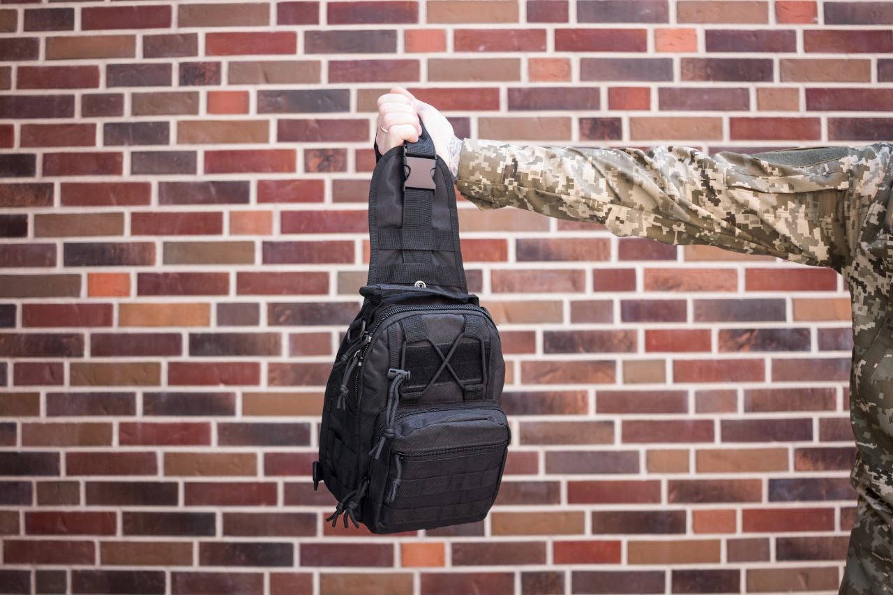 

Сумка Штурмовая тактическая / сумка через плечо черная, Черный