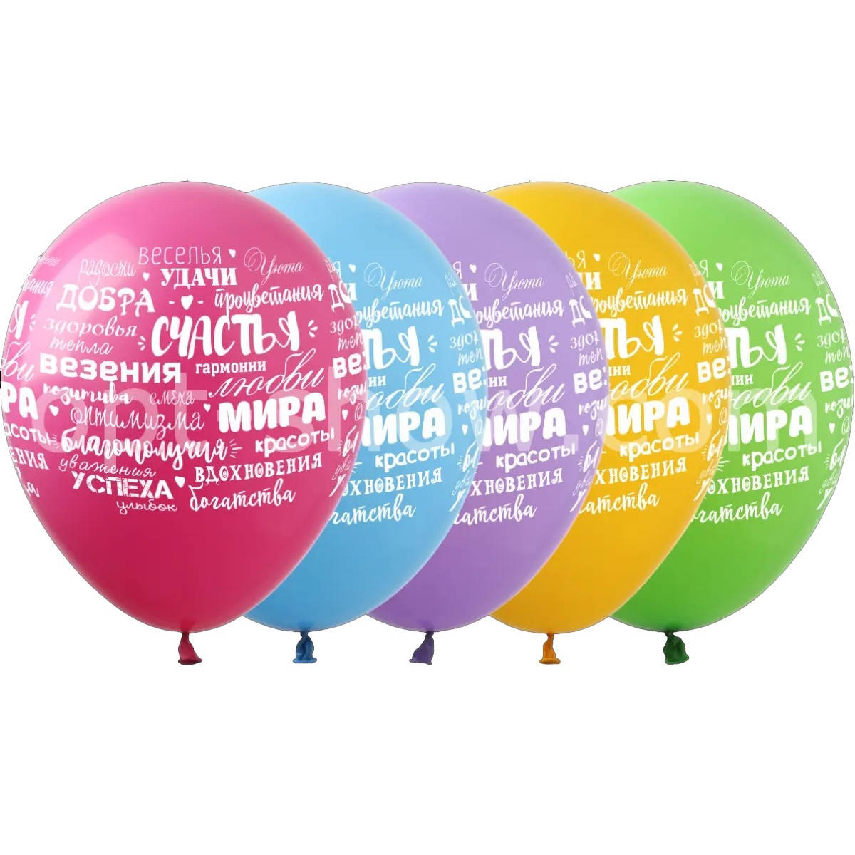 

Латексные шары 12" (30 см) "Пожелания" ассорти, 10 шт