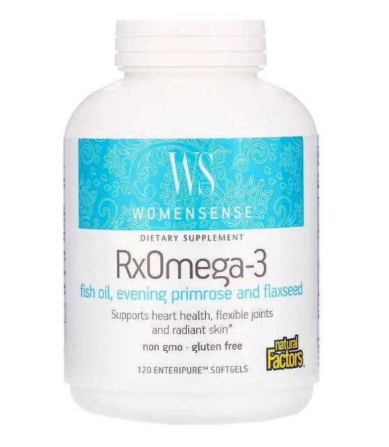 

Natural Factors, WomenSense, RxOmega-3, 120 мягких таблеток Enteripure