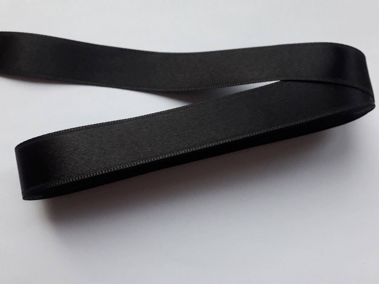 

Лента атласная двухсторонняя 2 см ( 10 метров) чорная Н 02- Ленты атласные, Черный