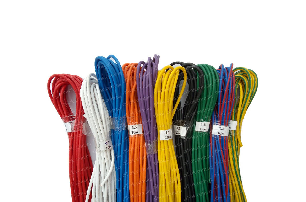 

Провод монтажный автомобильный ПВ-5 1,5 мм² (кв. мм) медный L-10 м ПВ5