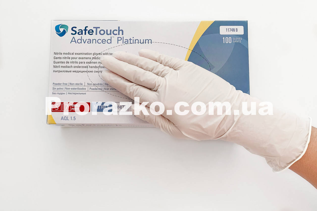 

Нитриловые перчатки Medicom SafeTouch Advanced White, , (6-7), белые, 100 шт, Белый