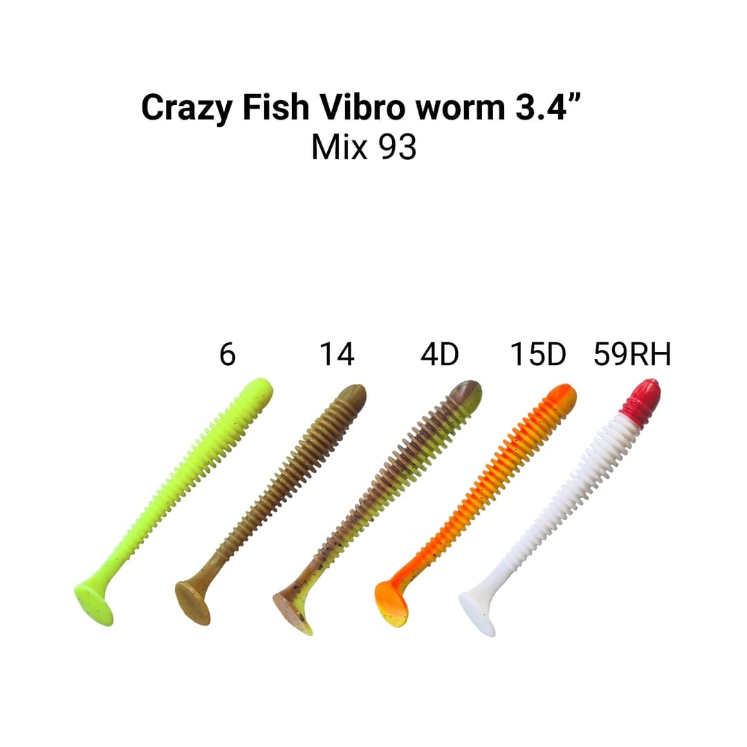

Съедобный силикон Crazy Fish Vibro worm 3.4" 12-85-M93-6-F кальмар