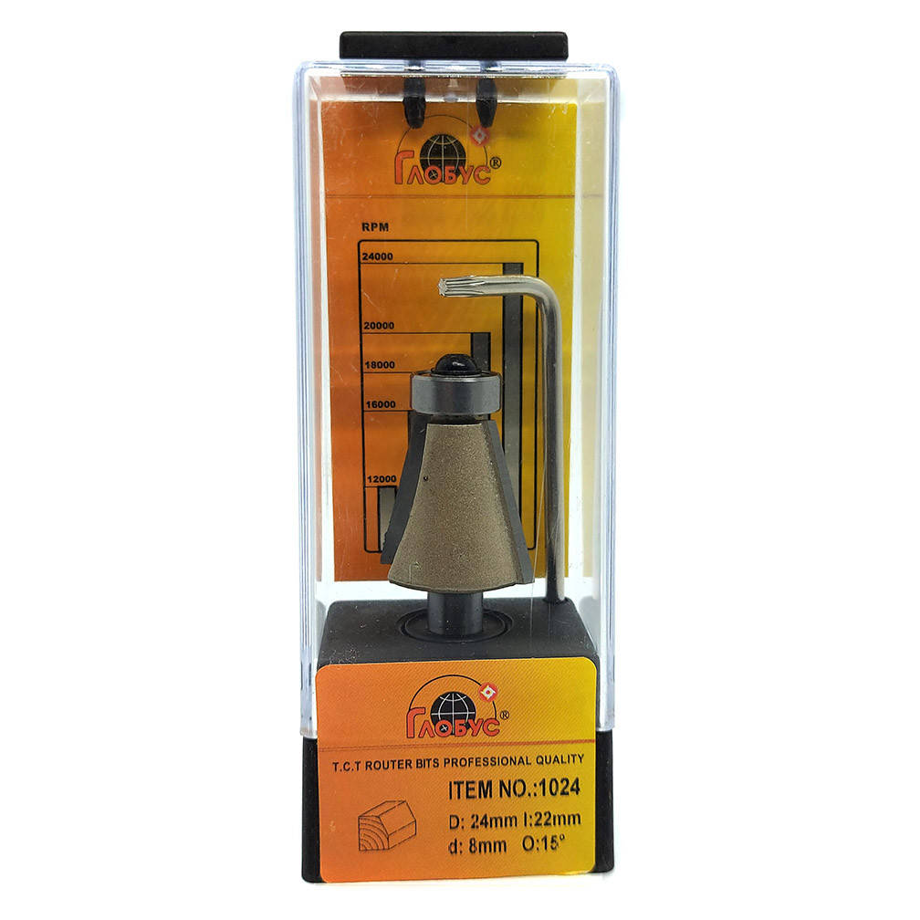 

Фреза 1024 D24 d8 15° концевая конусная "GLOBUS"