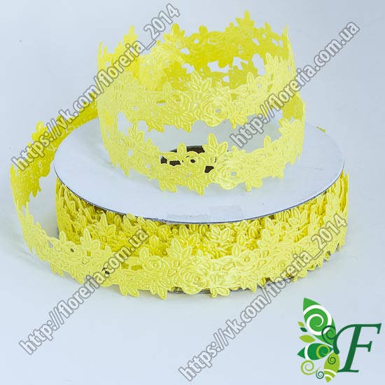 

Тесьма атласная Роза мини_желтая ТА-розмини_3, Желтый