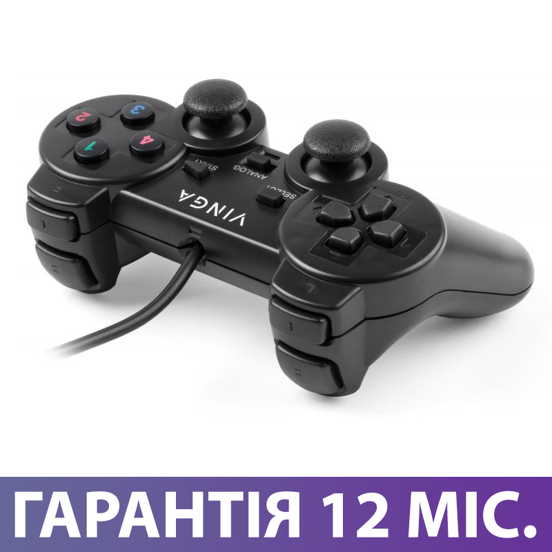 

Джойстик для ПК Vinga VG1 черный, USB, проводной геймпад для компьютера/ноутбука