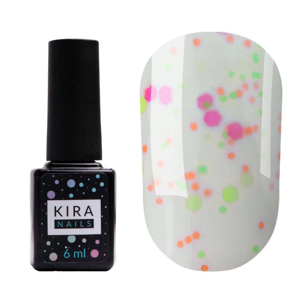 

Гель-лак Kira Nails Yoghurt Boom №004 (помадка мармеладна з неоновими блискітками, йогурт), 6 мл