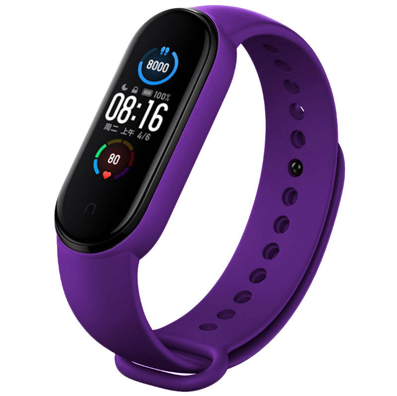 

Mi band 5 6 ремешок ми бенд 6 5 силиконовый Темно-фиолетовый