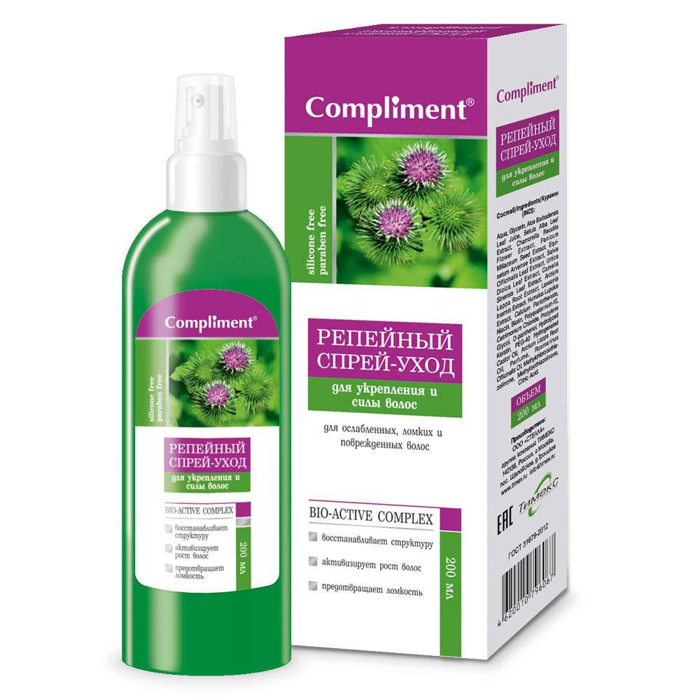 

Репейный спрей-уход для ослабленных ломких и поврежденных волос Compliment 200 мл.