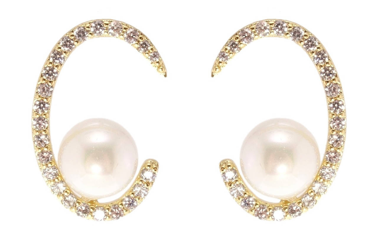 

Серьги Xuping QQMM Позолота 14K гвоздики (пусеты) "Дуги с жемчугом"