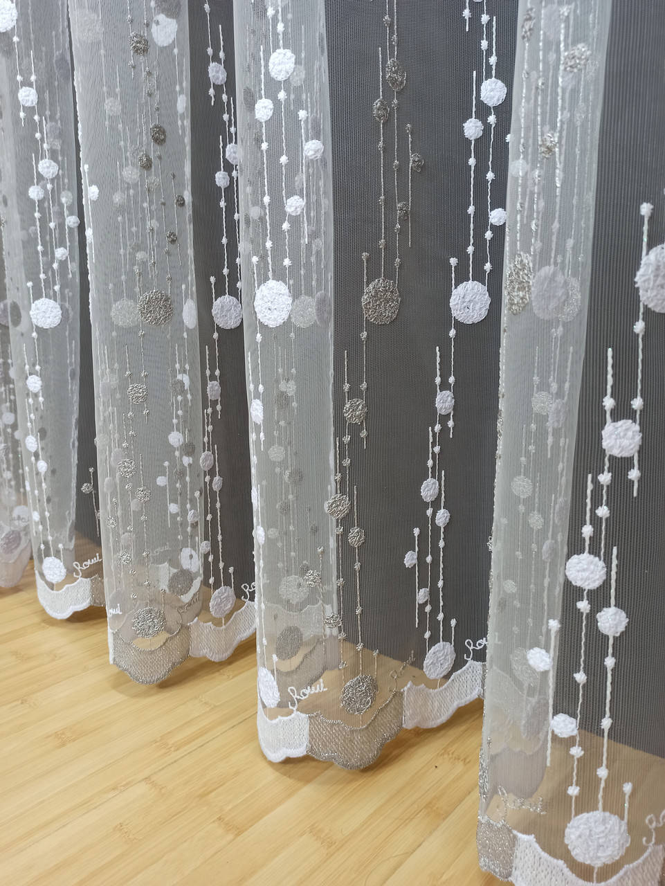

Тюль серые шарики, Светло-серый