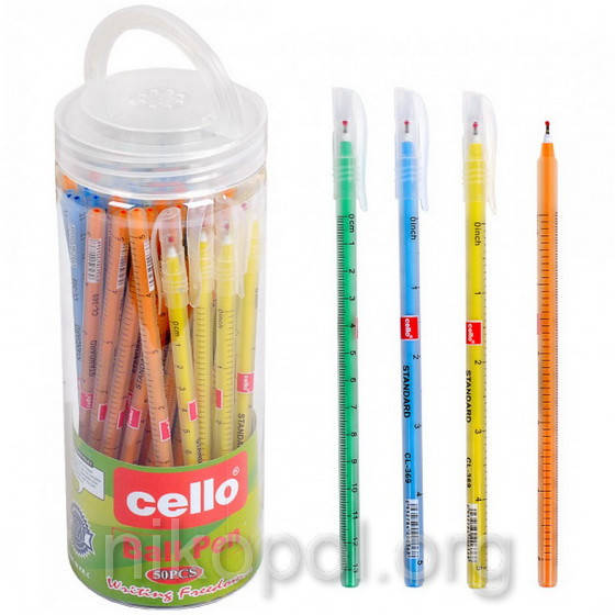 

Ручка масляная Cello CL369 "Ball Pen" с линейкой, синяя