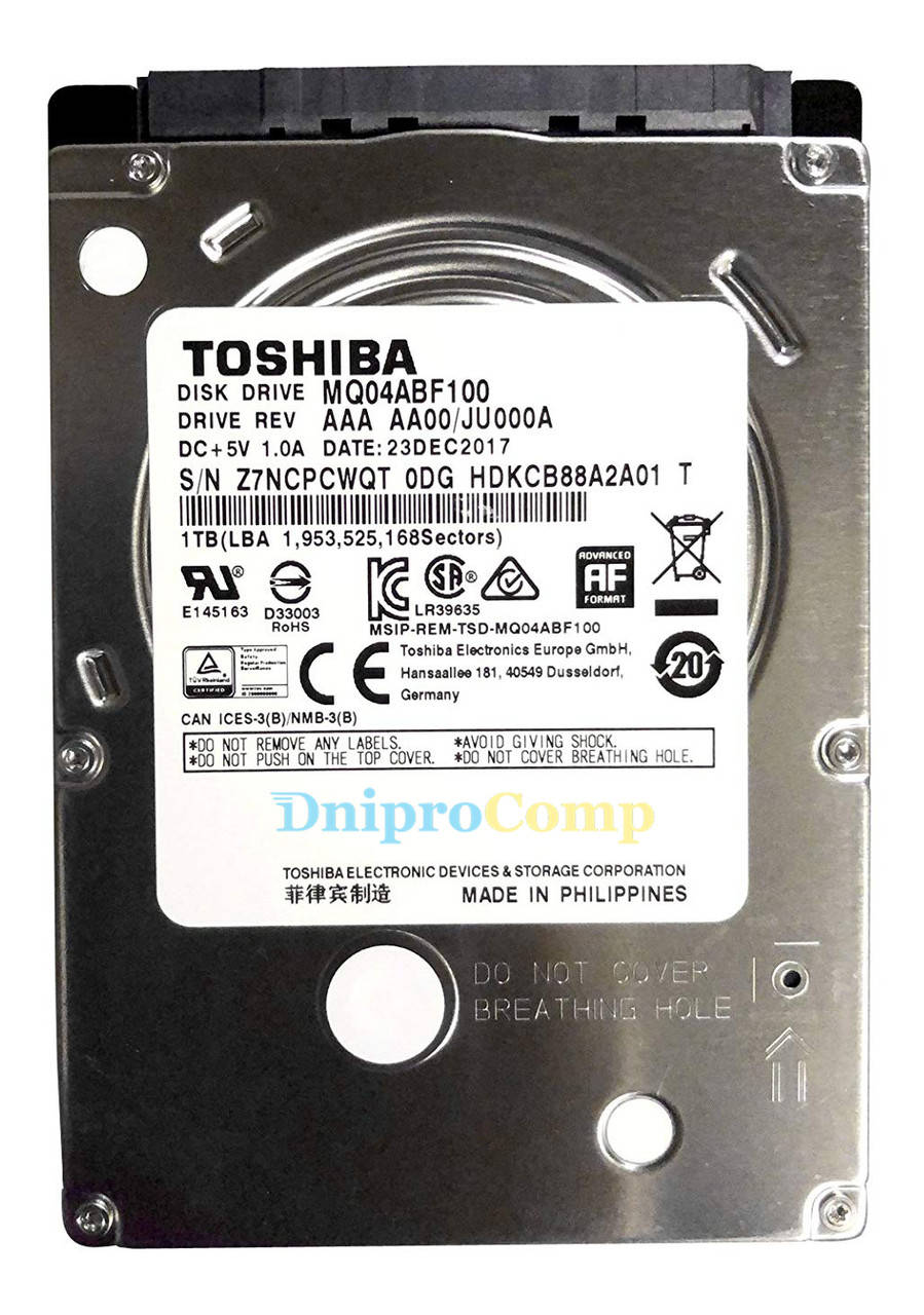 

Новый Жёсткий диск 2.5" TOSHIBA 1TB 5400rpm (MQ04ABF100) SATA III