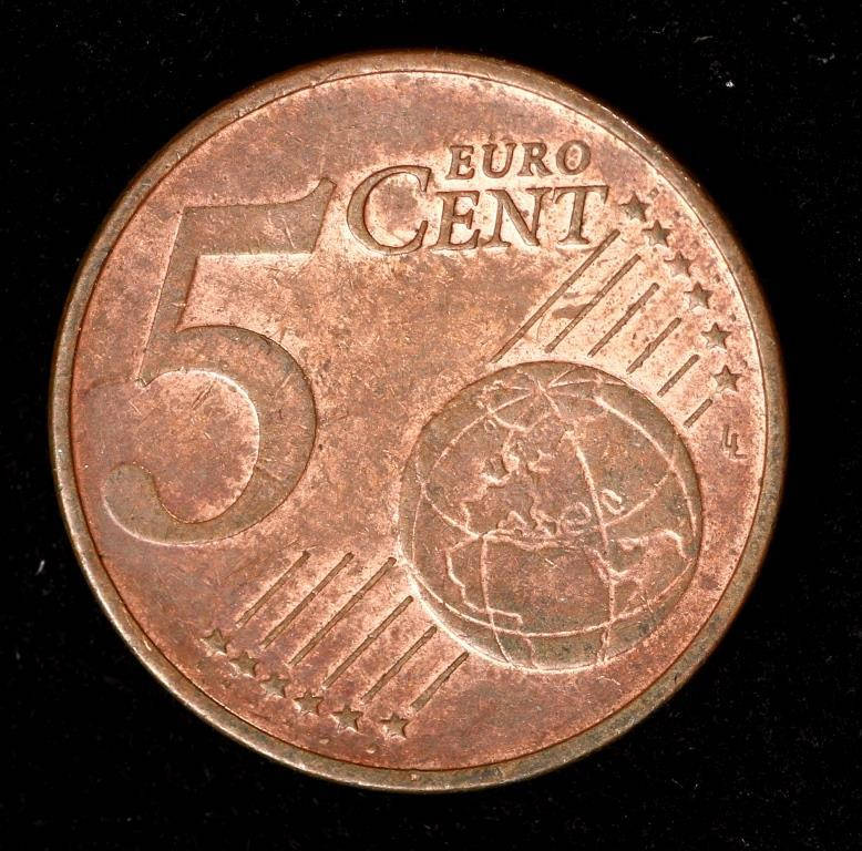 

Монета Австрии 5 евро центов 2002 г.