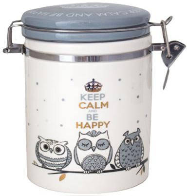 

Банка керамическая Be Happy «Совушки» 700мл, крышка с защелкой