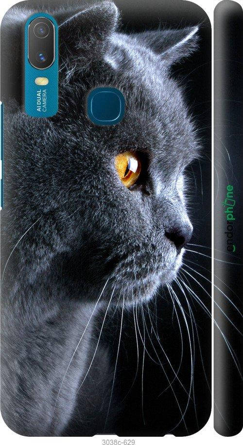 

Чехол на Vivo Y11 Красивый кот "3038c-629-18101", Черный