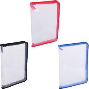 

Папка А4 на змейке 305 прозрачная 3 цвета, Разные цвета