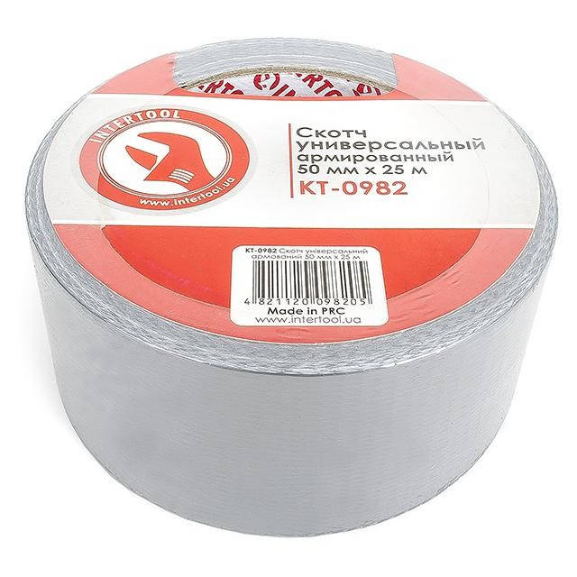 

Скотч универсальный армированный 50 мм*25 м. INTERTOOL KT-0982