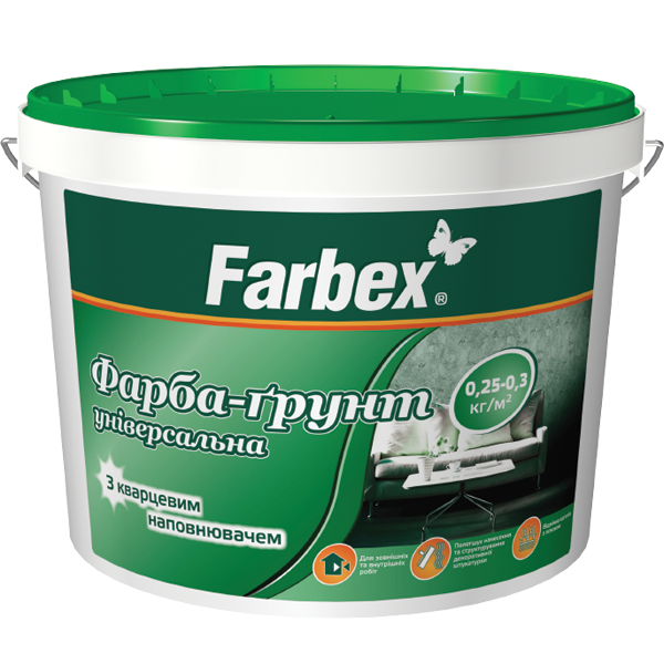 

Краска-грунт универсальная Farbex 14 кг, Белый