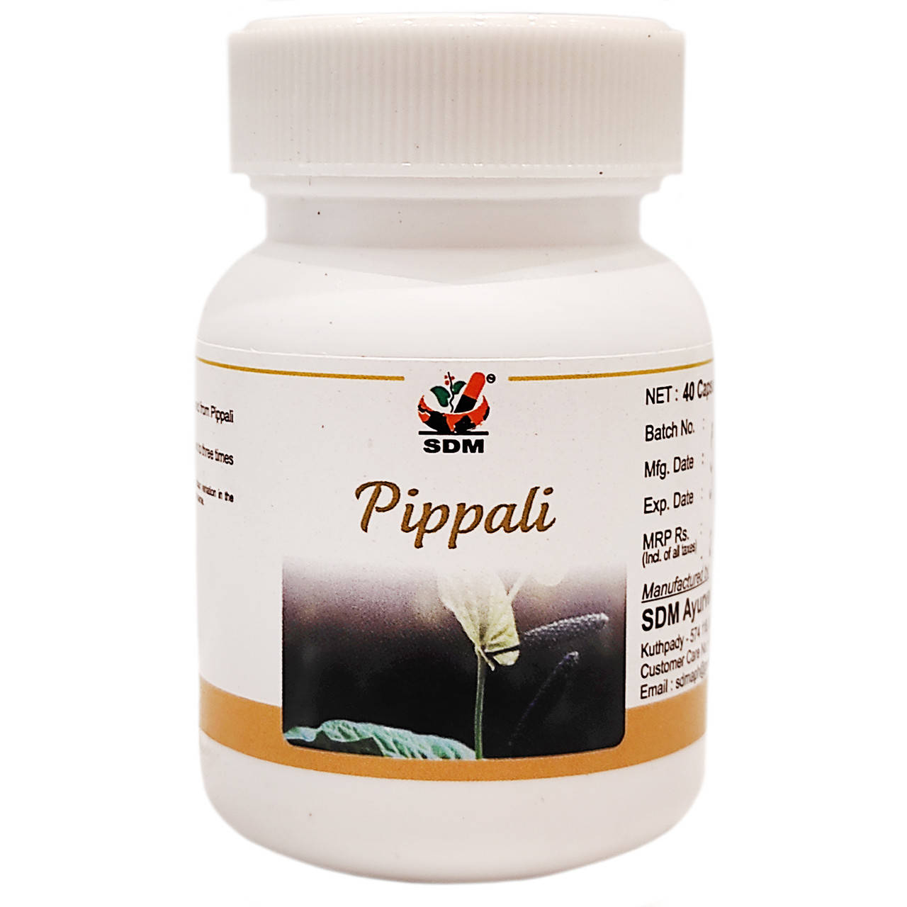 

Пиппали капсулы (Pippali Capsules, SDM), 40 капсул - Аюрведа премиум качества