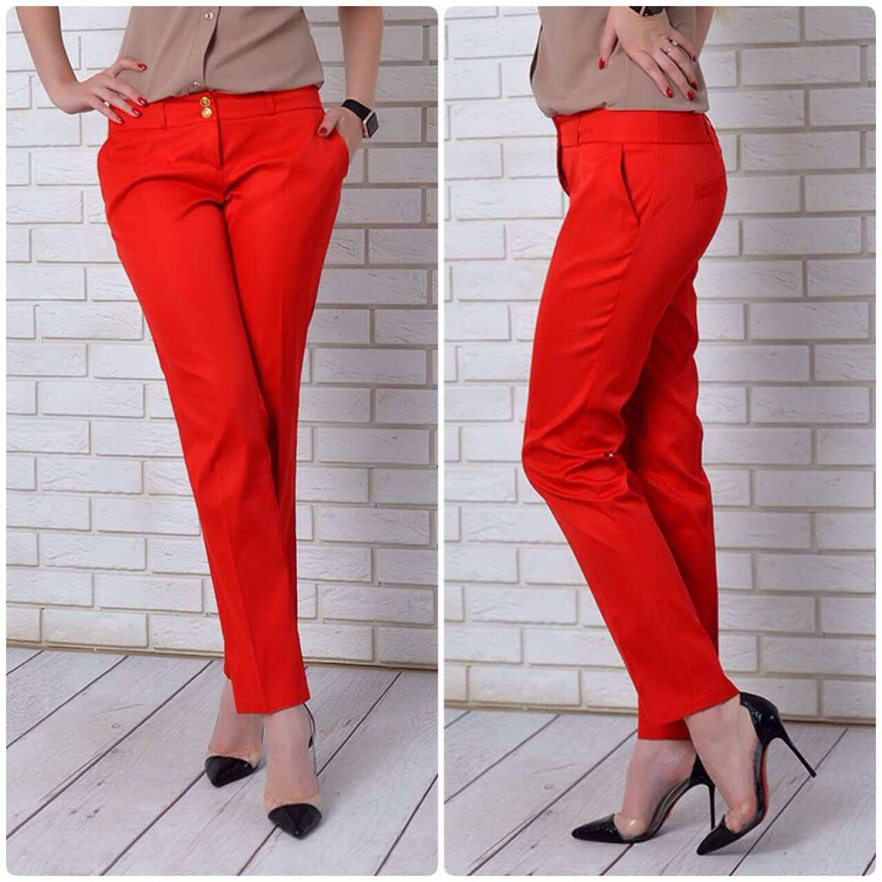 

Брюки женские мемори красный 50