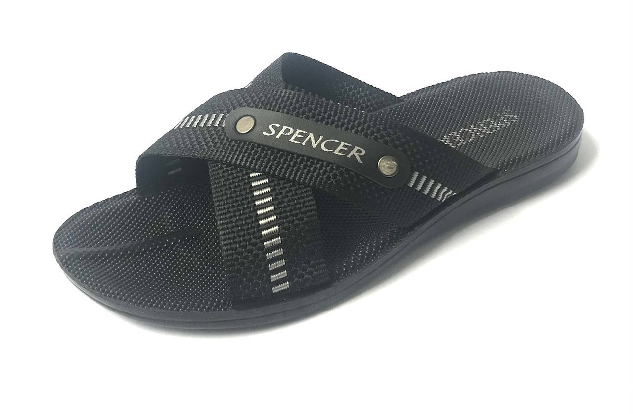 

Шлепанцы мужские Spencer, черно-белые, Черный