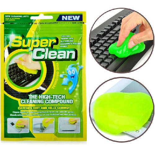 

Гель-очиститель для компьютерной клавиатуры Super clean зеленый, гель для клавиатуры, гель-очиститель