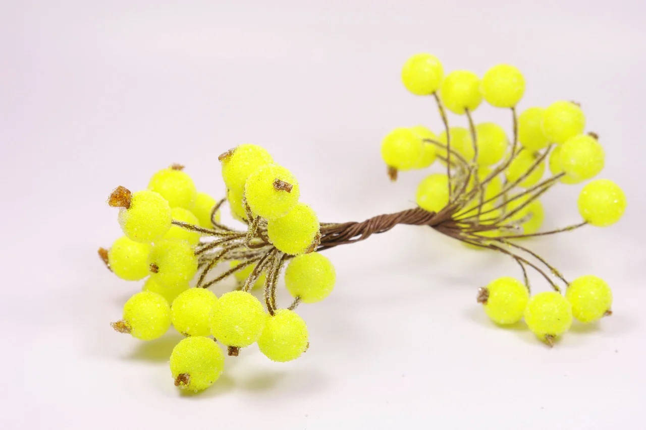 

Ягодки сахарные (калина) декоративные, искусственные, 40 ягодок желтый