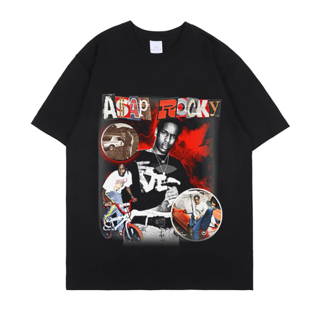 

Футболка черная LOYS Asap Rocky one